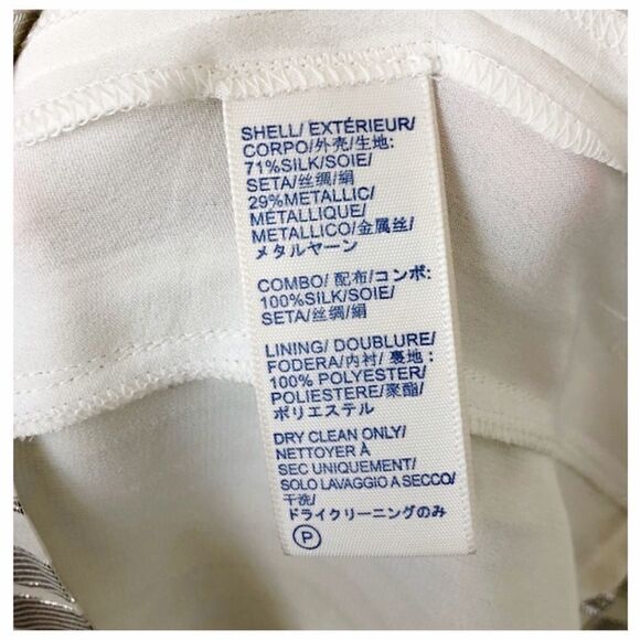 Rebecca Minkoff • Lars Silk Sleeveless Metallic Stripe Shift Dress Size S - Picture 8 of 9